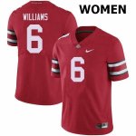 NCAA Ohio State Buckeyes Women's #6 Jameson Williams Red Nike Football College Jersey UCM0645ZW